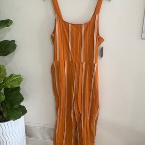 Orange and White Striped Jumpsuit from Lucky Brand